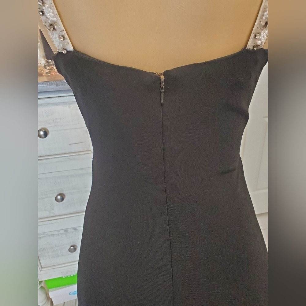 JS Boutique Black Strapless Dress with Silver Accents - Picture 8 of 9
